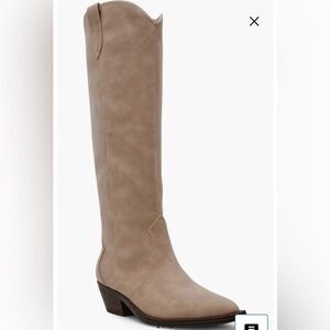 Dolce Vita Taupe Knee-High Western Boot